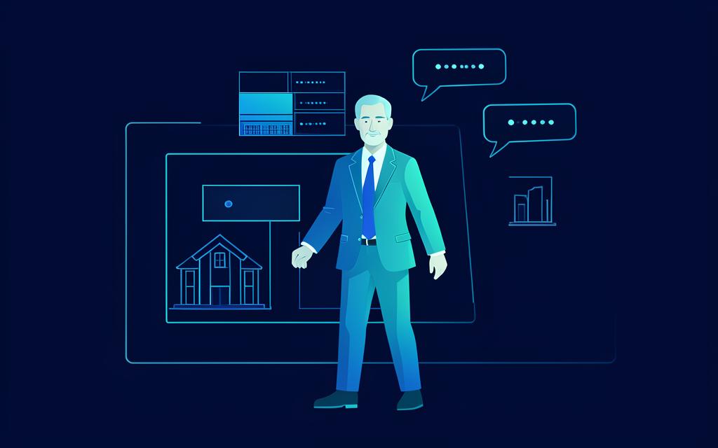 Engineer presenting a layered system architecture